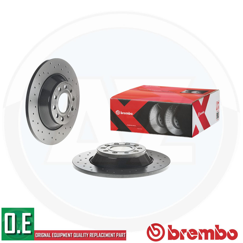 BREMBO BRAKE DISCS PAIR XTRA DRILLED 08.8843.2X REAR AXLE