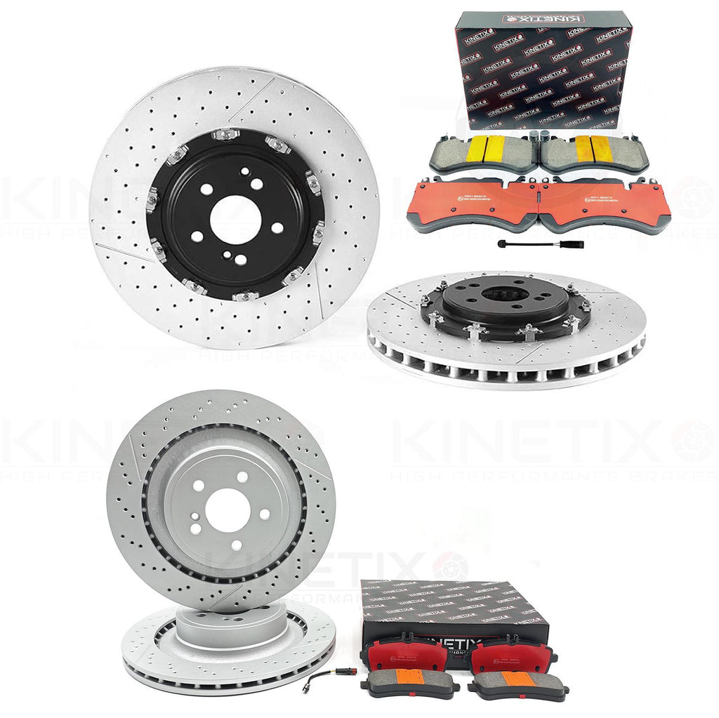 FOR MERCEDES C63 S E63 S S63 S65 AMG FRONT REAR BRAKE DISCS CERAMIC PADS SENSORS
