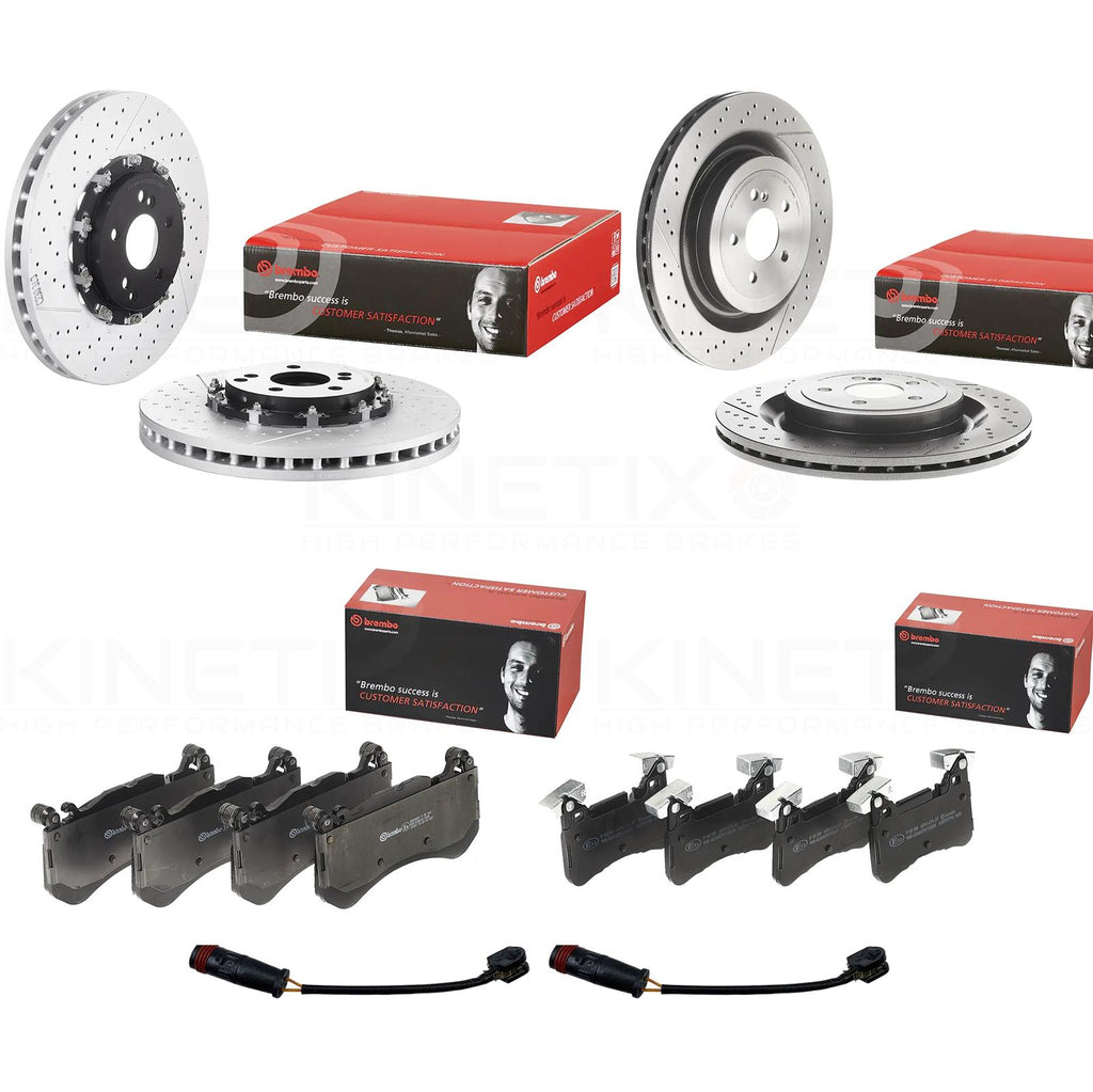 FOR MERCEDES C63 C63S E63 CLS63 AMG BREMBO FRONT REAR BRAKE DISCS PADS SENSORS