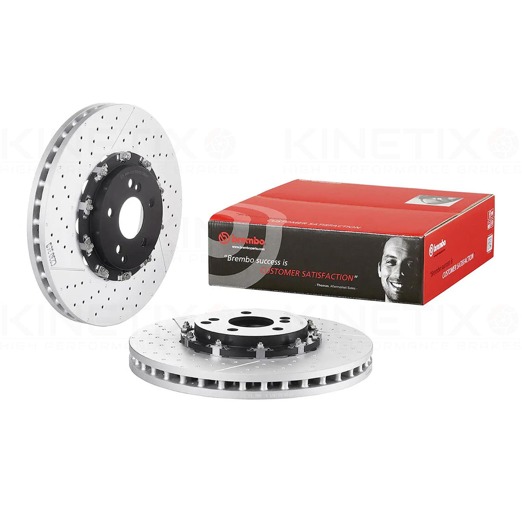 FOR MERCEDES C63 AMG FRONT DRILLED PERFORMANCE BREMBO BRAKE DISCS 360mm