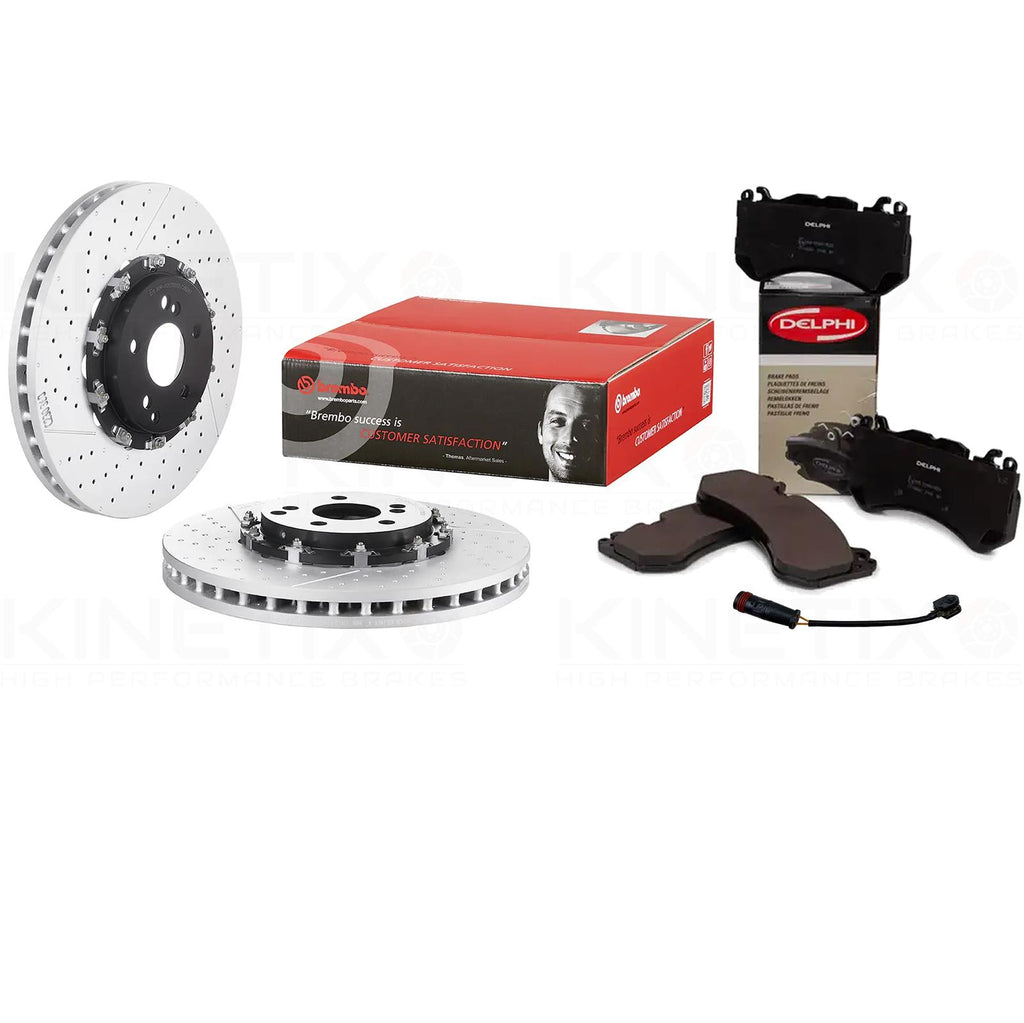 FOR MERCEDES C63 E63 CLS63 AMG FRONT BREMBO FLOATING BRAKE DISCS PADS 360mm