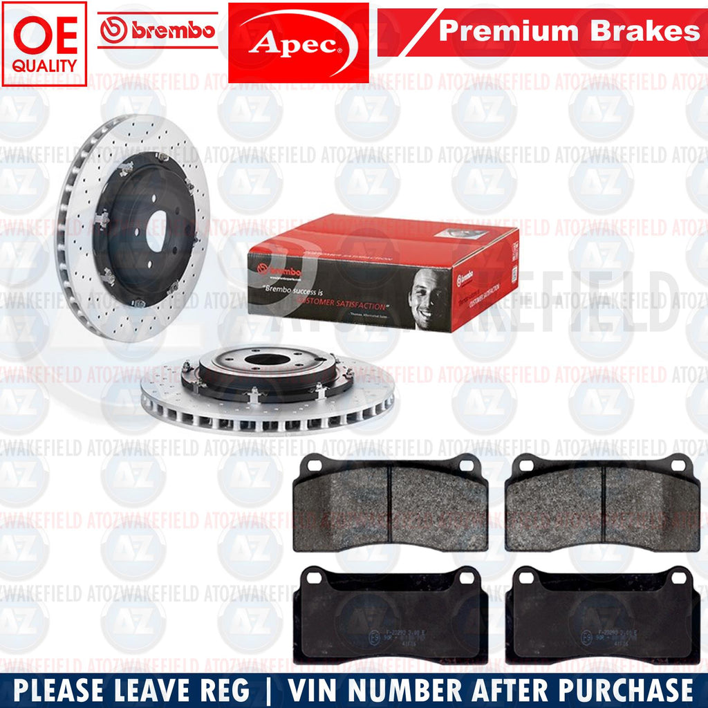 FOR NISSAN GT-R R35 GTR 07-21 REAR BREMBO FLOATING BRAKE DISCS APEC PADS 380mm