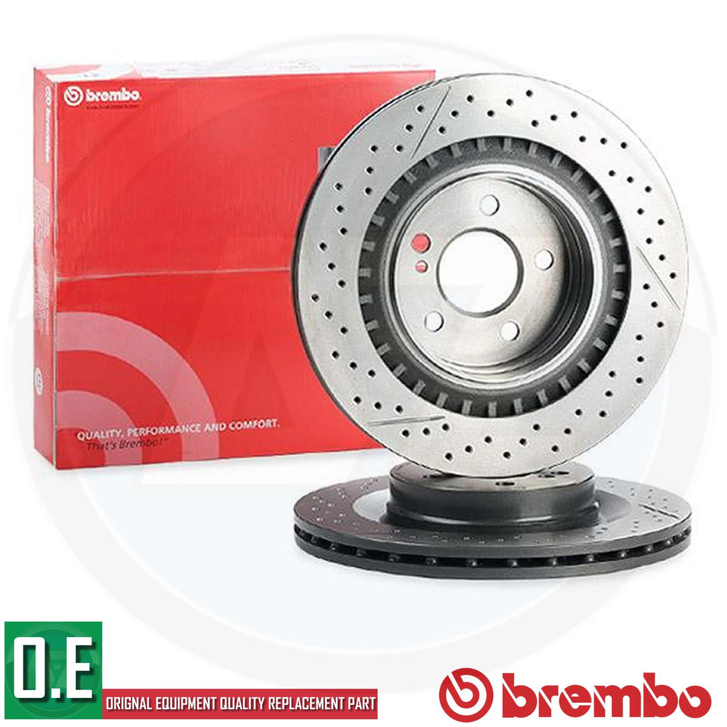 FOR MERCEDES C63 AMG W204 S204 C204 GENUINE BREMBO REAR BRAKE DISCS PAIR 330mm