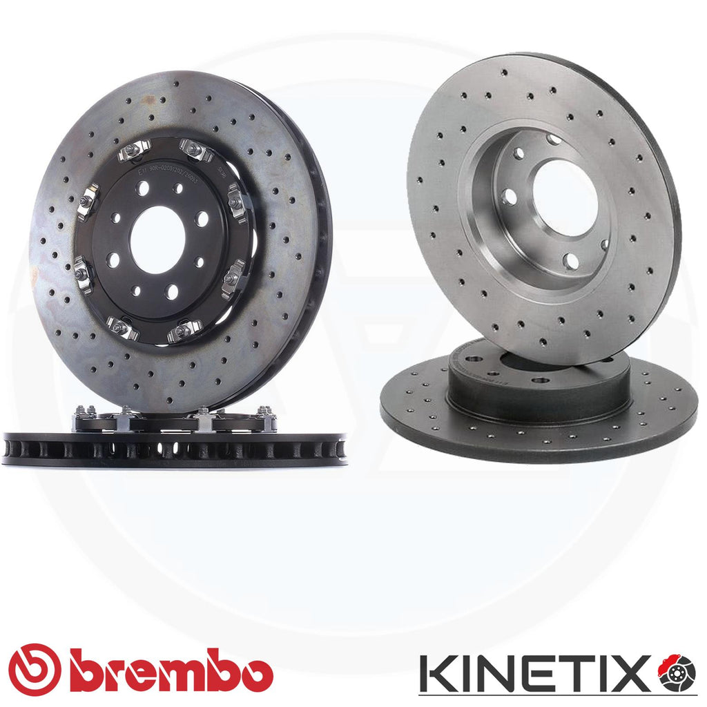FOR FIAT 500 ABARTH 1.4 FLOATING FRONT REAR DRILLED BRAKE DISCS 305mm 240mm