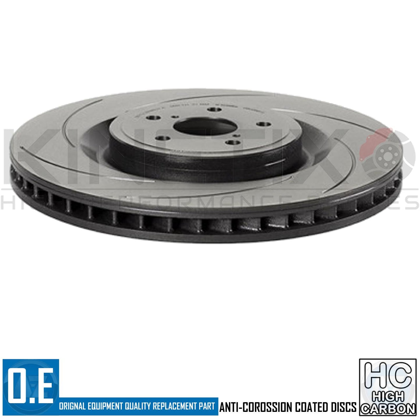 FOR LEXUS RCF GSF 5.0 V8 HIGH CARBON FRONT CROSS GROOVED BRAKE DISCS PAIR 2014-