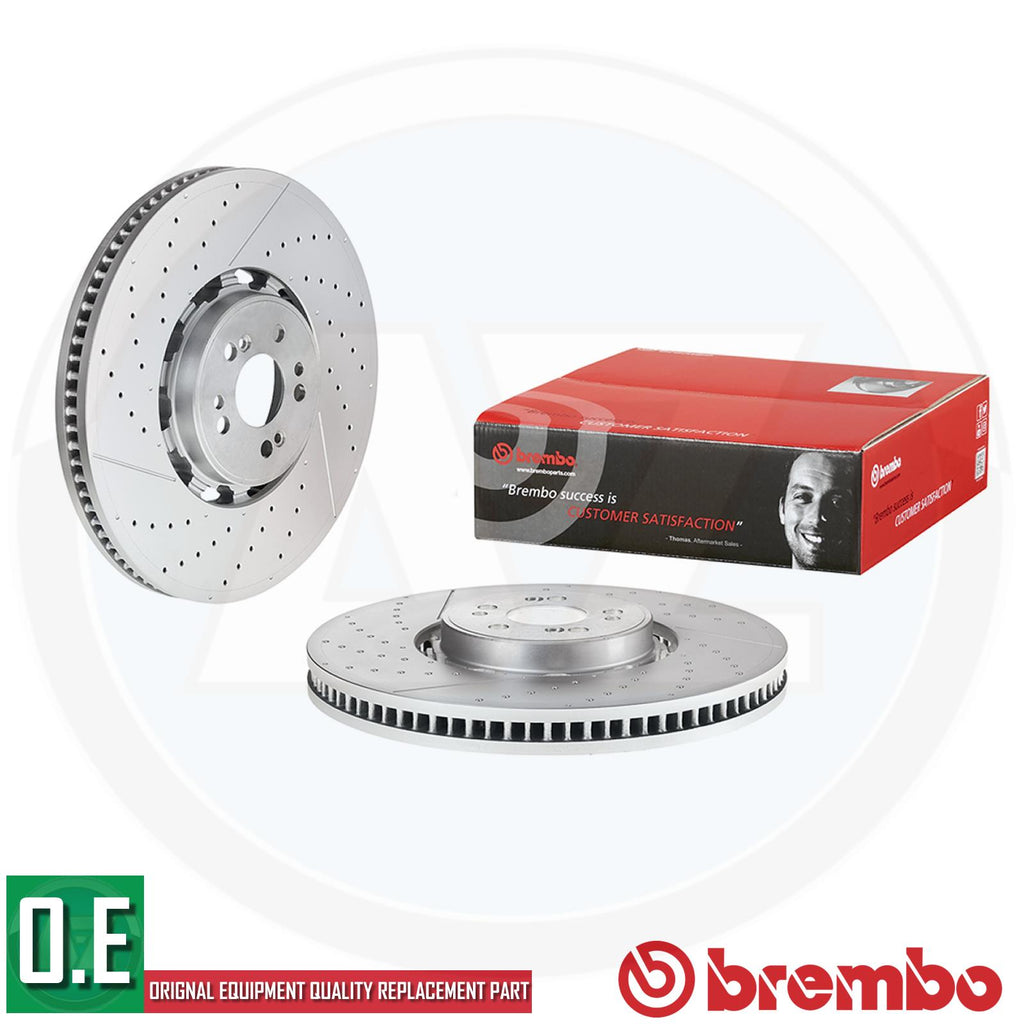 BREMBO BRAKE DISCS PAIR DRILLED GROOVED FRONT AXLE 09.D601.43