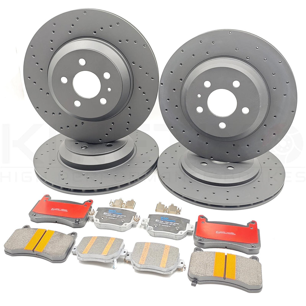 FOR TESLA MODEL 3 PERFORMANCE 2018- FRONT & REAR BRAKE DISCS PADS 335mm 355mm