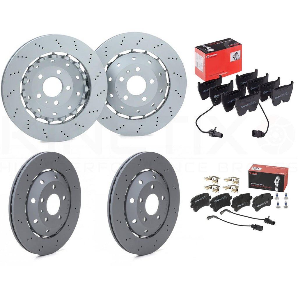 FOR AUDI RS4 B8 (2012-2015) FRONT REAR BRAKE DISCS BREMBO PADS 365mm 330mm OEQ
