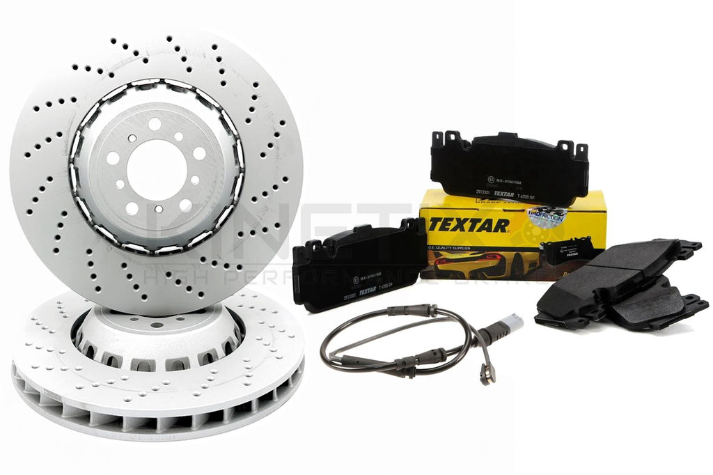 FOR BMW M2 F87 FRONT LEFT RIGHT BRAKE DISCS TEXTAR PADS WEAR SENSOR WIRE 400mm