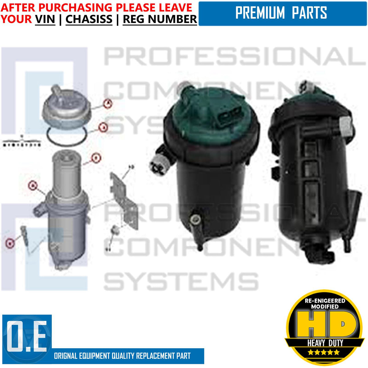 FOR FIAT DUCATO PEUGEOT BOXER CITROEN RELAY FUEL FILTER HOUSING 2.3 3.0 COMPLETE