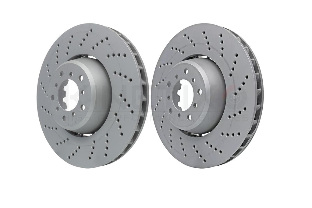 FOR BMW E60 E61 M5 E63 E64 M6 FRONT LEFT RIGHT DRILLED PERFORMANCE BRAKE DISCS 2