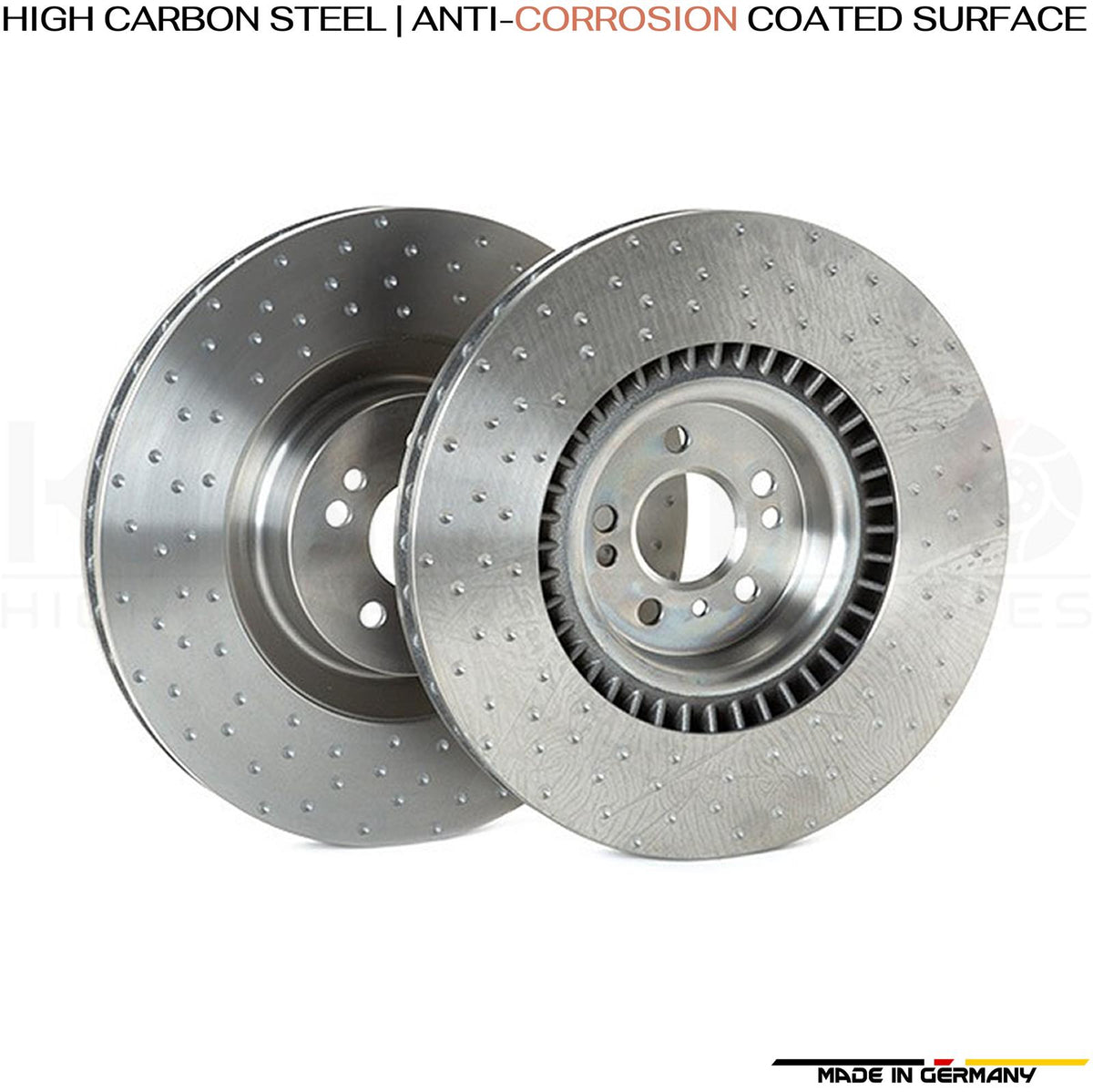 FOR MERCEDES R63 AMG 2006-2010 FRONT DIMPLED SLOTTED BRAKE DISCS PADS 390mm