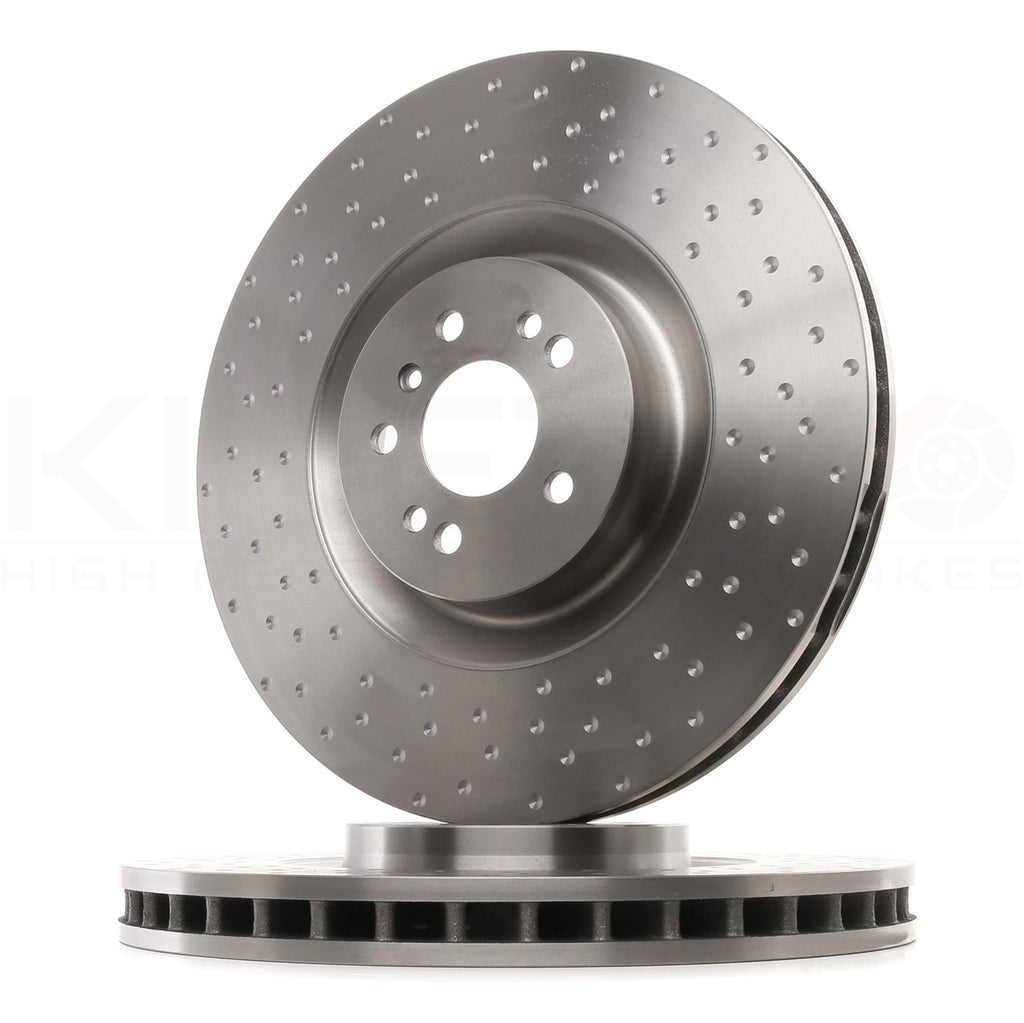 FOR MERCEDES R63 AMG 2006-2010 FRONT DIMPLED SLOTTED BRAKE DISCS PAIR 390mm