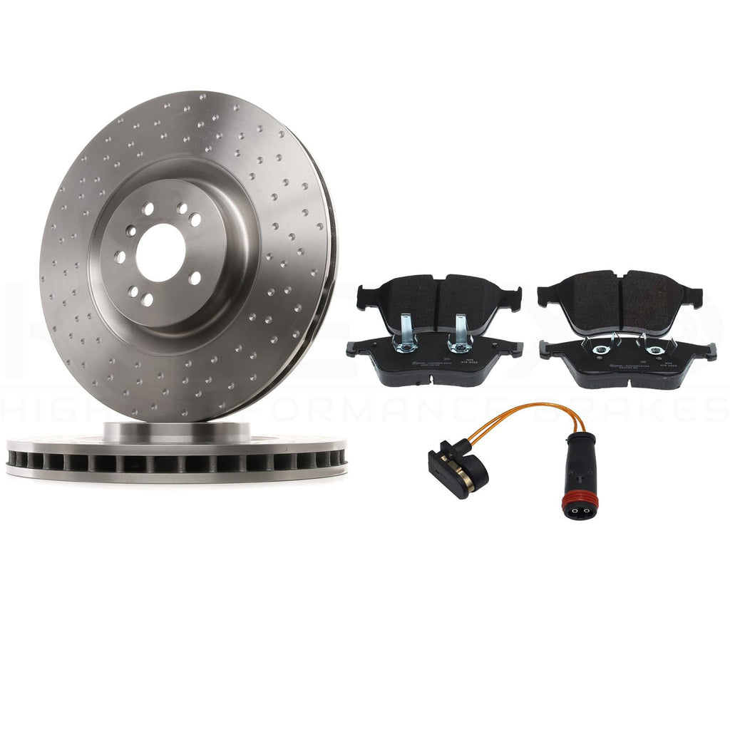 FOR MERCEDES ML63 R63 AMG 06-10 FRONT DIMPLED SLOTTED BRAKE DISCS PADS 390mm
