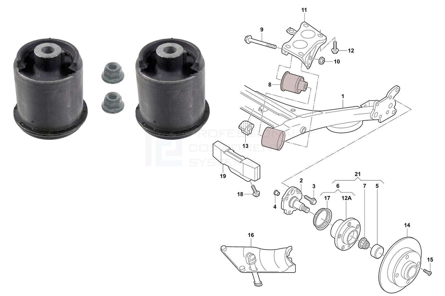 FOR VW POLO FOX REAR AXLE BEAM BUSH PREMIUM HEAVY DUTY GERMANY 1J050154C