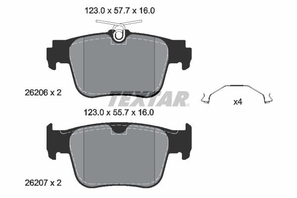 FOR VW GOLF 2.0 R GTI MK8/8.5 REAR TEXTAR BRAKE PADS REAR AXLE