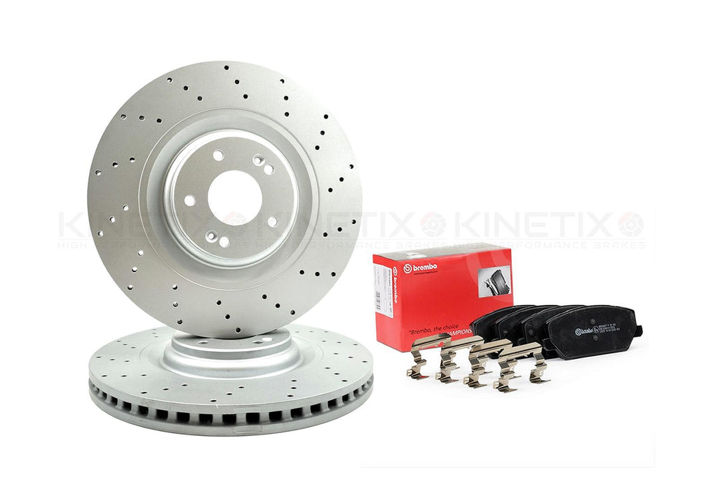FOR HYUNDAI I30 N KONA N 2.0 N 21- DRILLED FRONT BRAKE DISCS BREMBO PADS 360mm