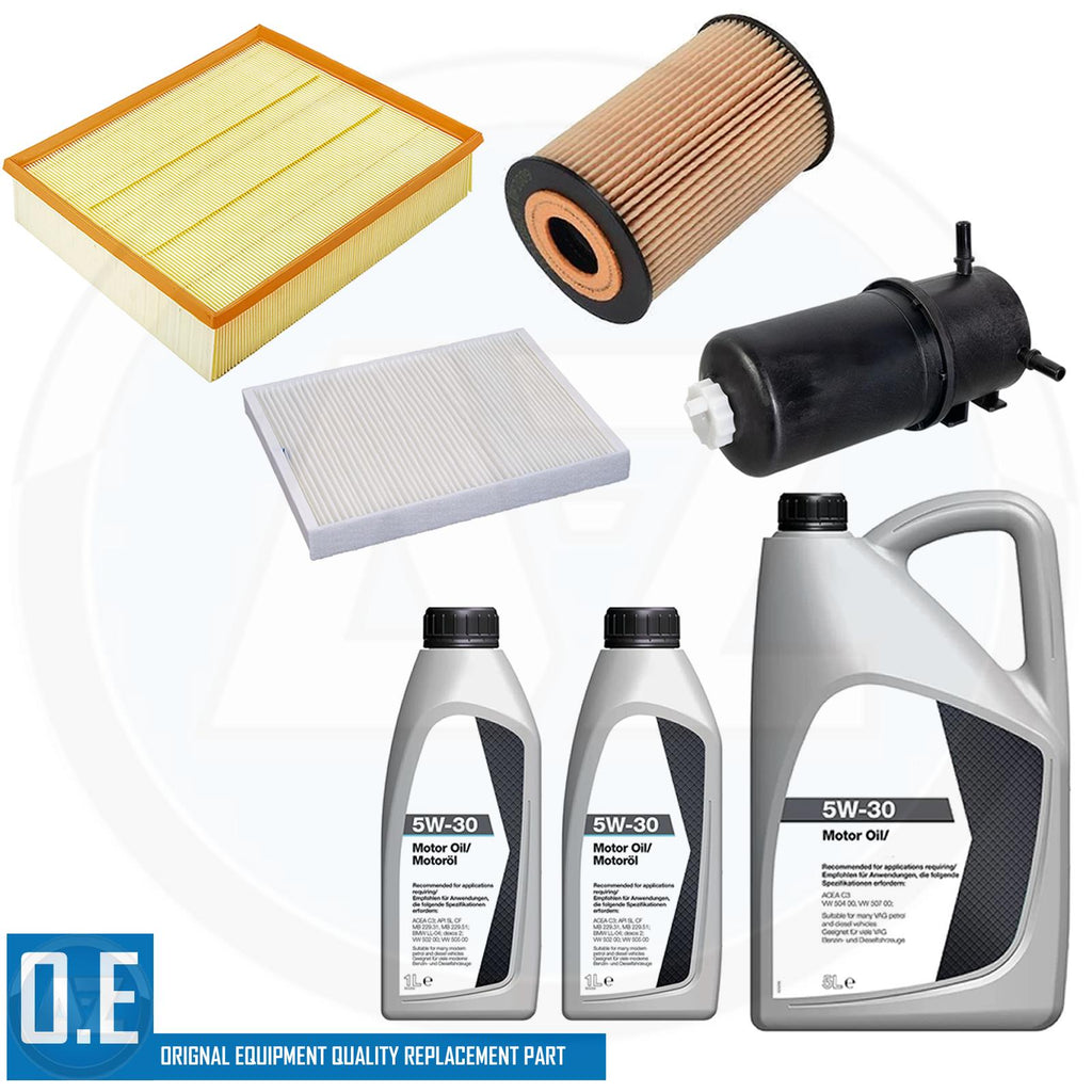 FITS VW AMAROK 2.0 TDI 2010- AIR OIL DIESEL FUEL FILTER SERVICE KIT 7L OIL