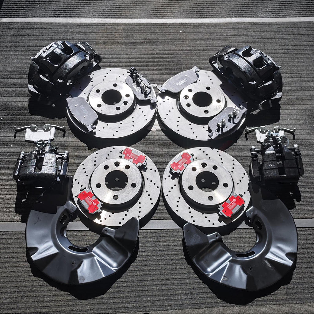FOR TRANSPORTER T5 T6 BIG BRAKE 340mm CONVERSION FRONT REAR DRILLED DISC PADS