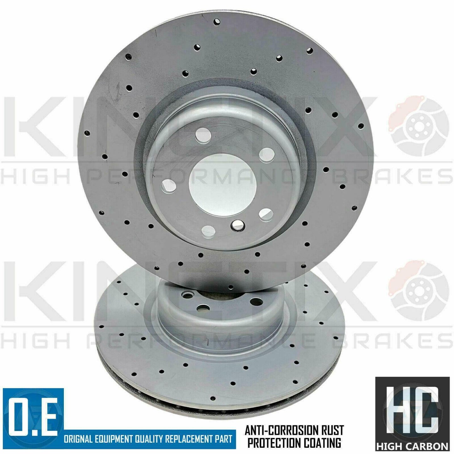 FOR PEUGEOT 208 GTi SPORT COATED CROSS DRILLED FRONT BRAKE DISCS PAIR 323mm