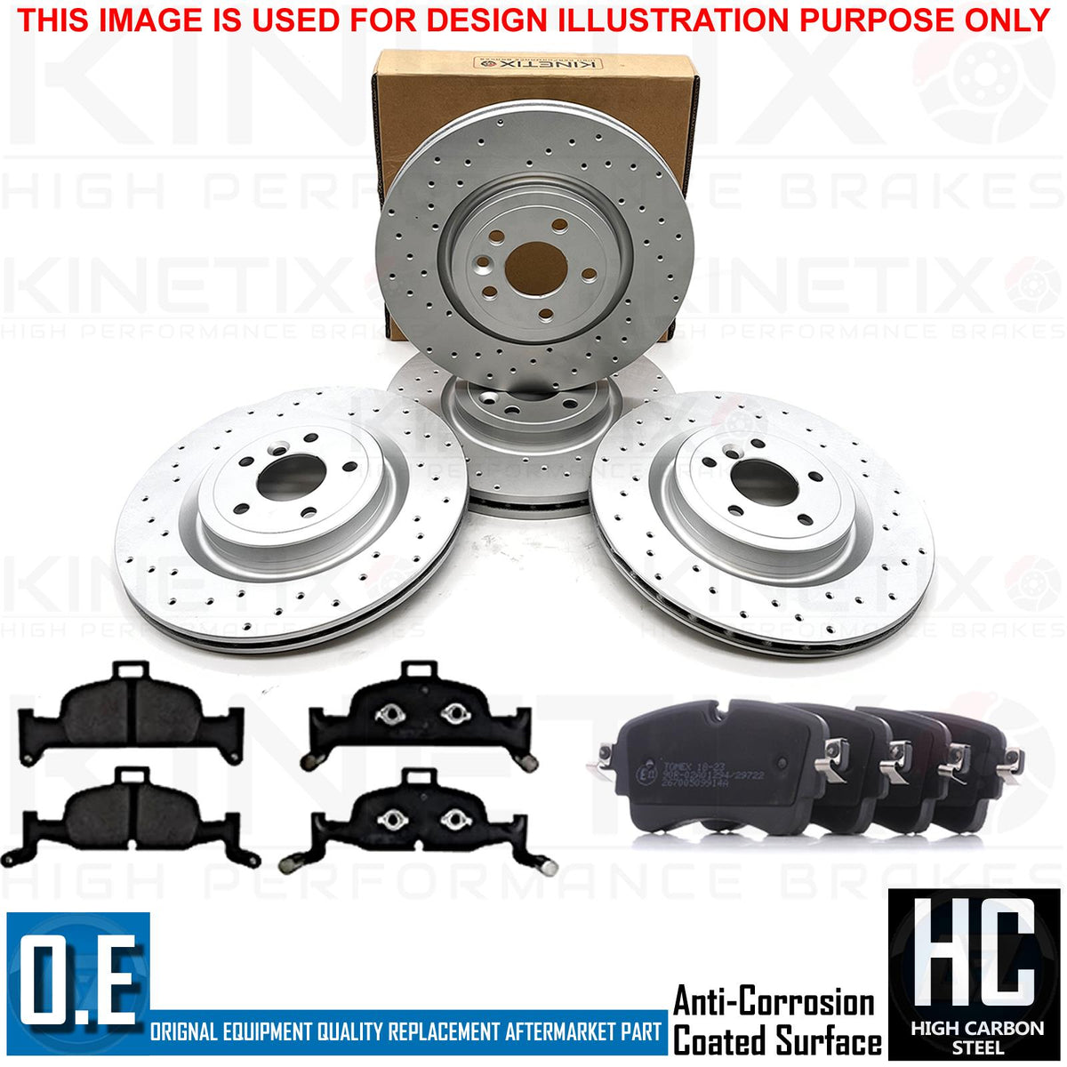 FOR AUDI A4 A5 A6 A7 Q5 DRILLED FRONT REAR BRAKE DISCS PADS 338mm 330mm
