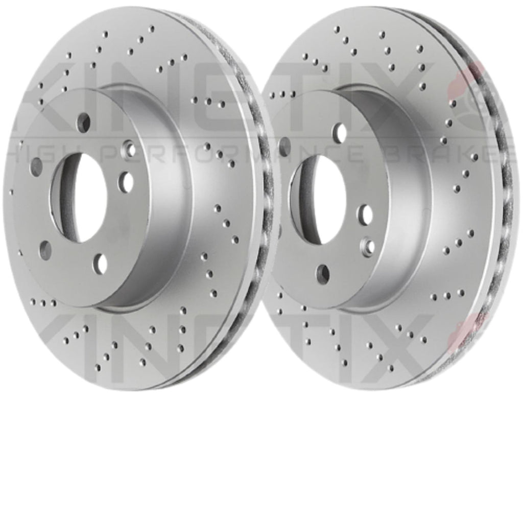 FOR AUDI S4 4.2 B6 B7 REAR CROSS DRILLED PERFORMANCE BRAKE DISCS PAIR 300mm