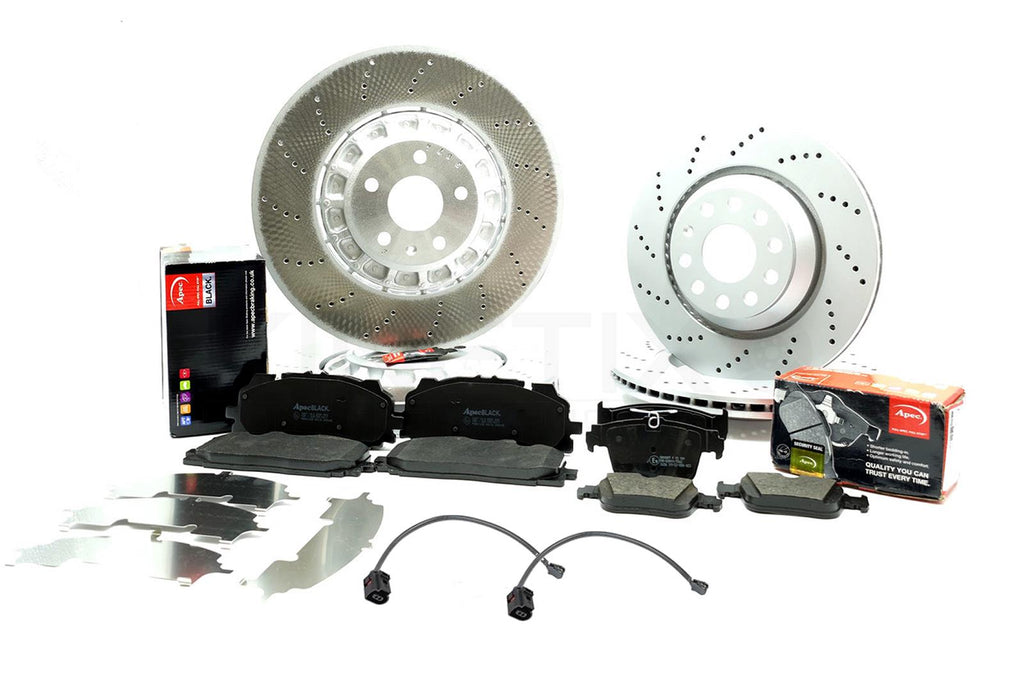 FOR AUDI RSQ3 F3B F3N DRILLED FRONT REAR BRAKE DISCS APEC PADS WIRES 375mm 310mm