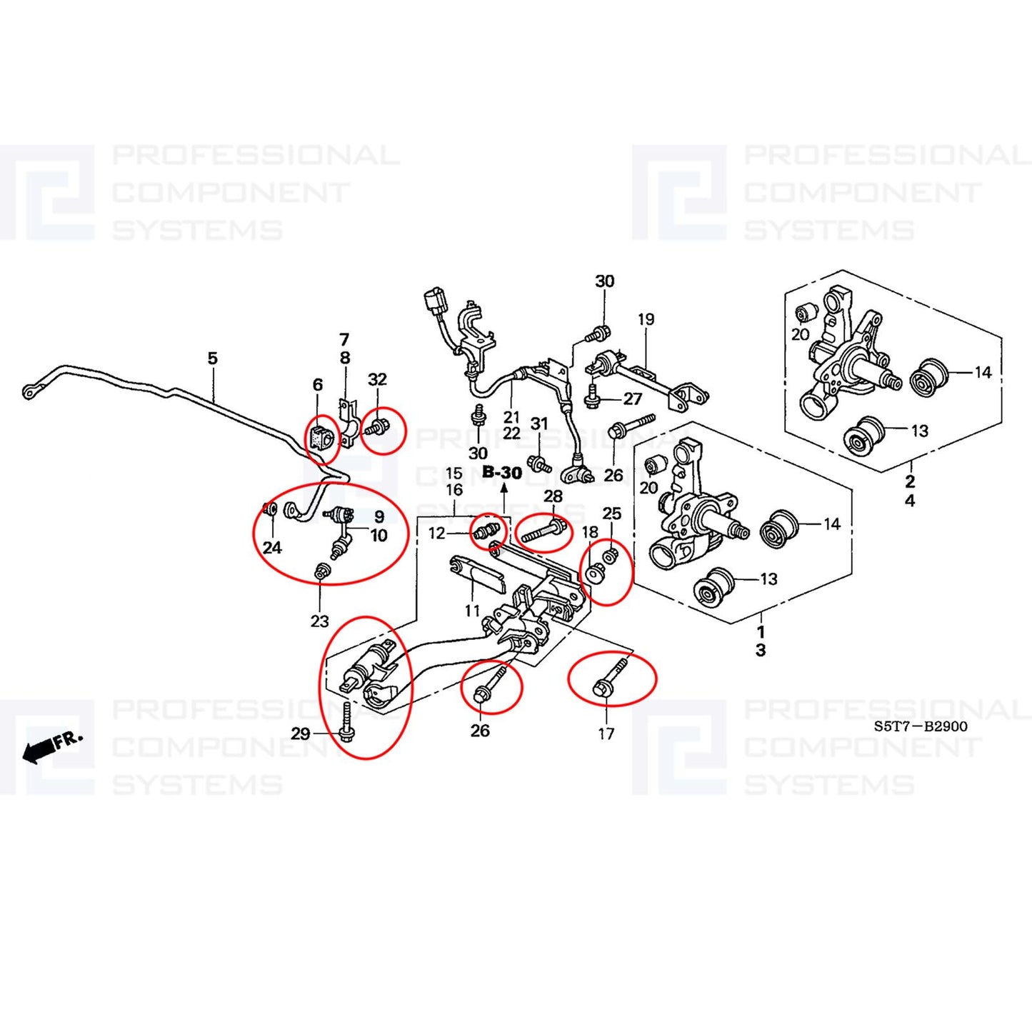 FOR HONDA CIVIC EP3 INTEGRA DC5 TYPE R REAR TRAILING ARM BUSHES HEAVY DUTY KIT