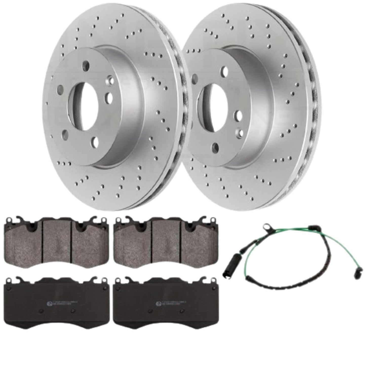 FOR RANGE ROVER 4.4D 5.0 V8 L322 DRILLED FRONT BRAKE DISCS PADS SENSOR 380mm