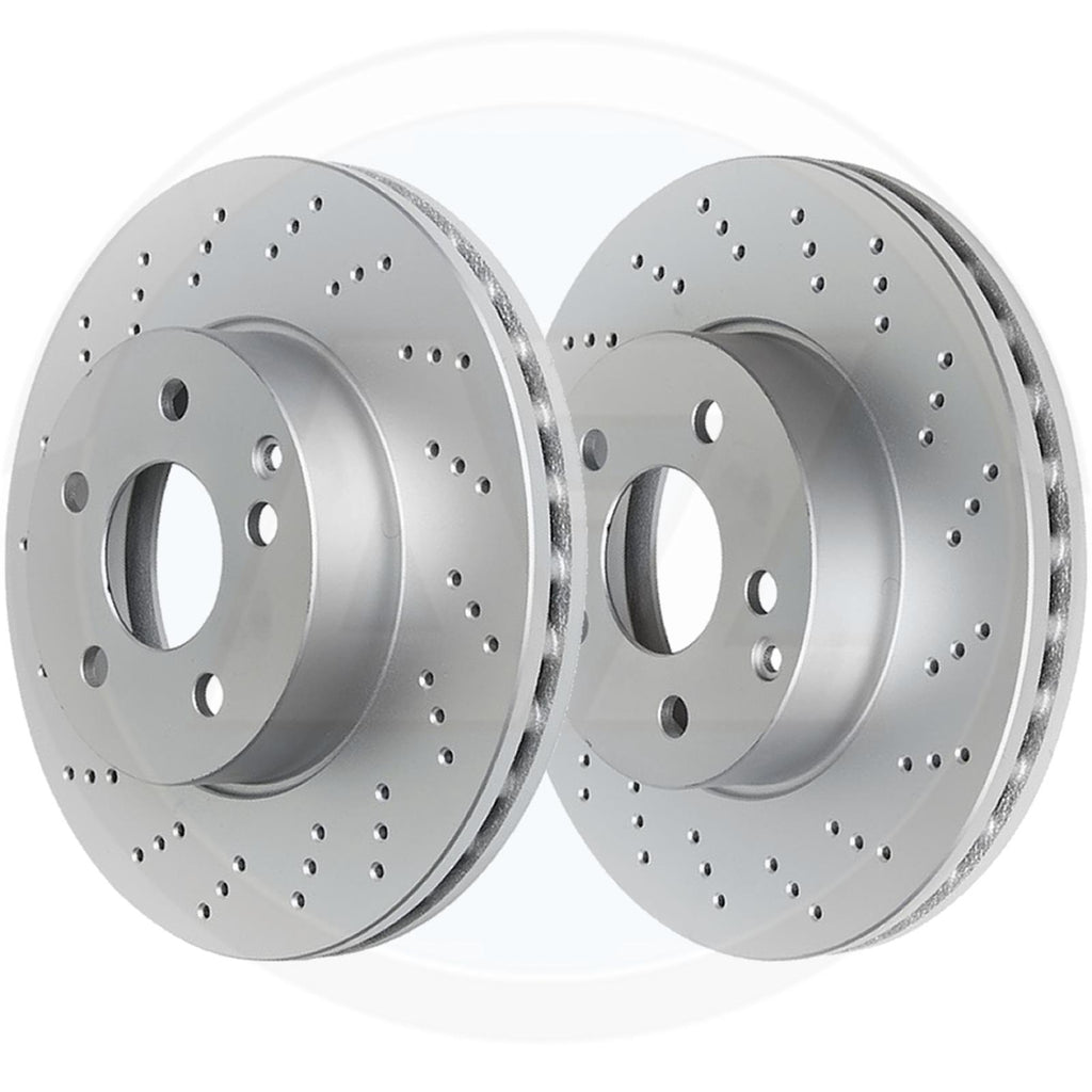 FOR SKODA ENYAQ RS 80X 60 85X 85 80X 80 60 DRILLED FRONT BRAKE DISCS PAIR 340mm