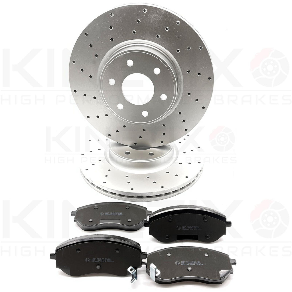 FOR MERCEDES X-CLASS X220d FRONT DRILLED HIGH CARBON BRAKE DISCS PADS 320mm