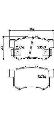 FOR HONDA CIVIC TYPE R 2.0 EP3 REAR BREMBO BRAKE PADS JDM TYPE-R 2001-2006