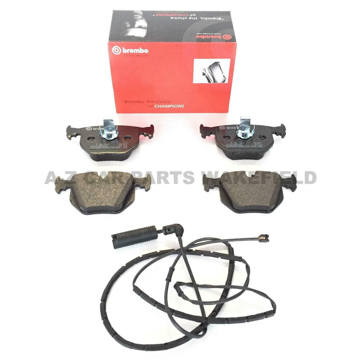 Bmw E46 Rear Coated Brembo Brake Discs And Pads + Handbrake Shoes + Sensor + Kit
