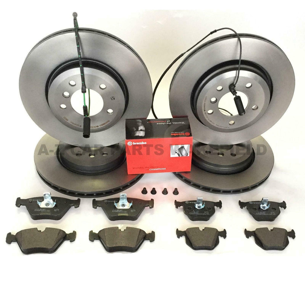 Bmw E46 inc M Sport Front Rear Coated Brembo Brake Discs And Pads + Wear Sensors