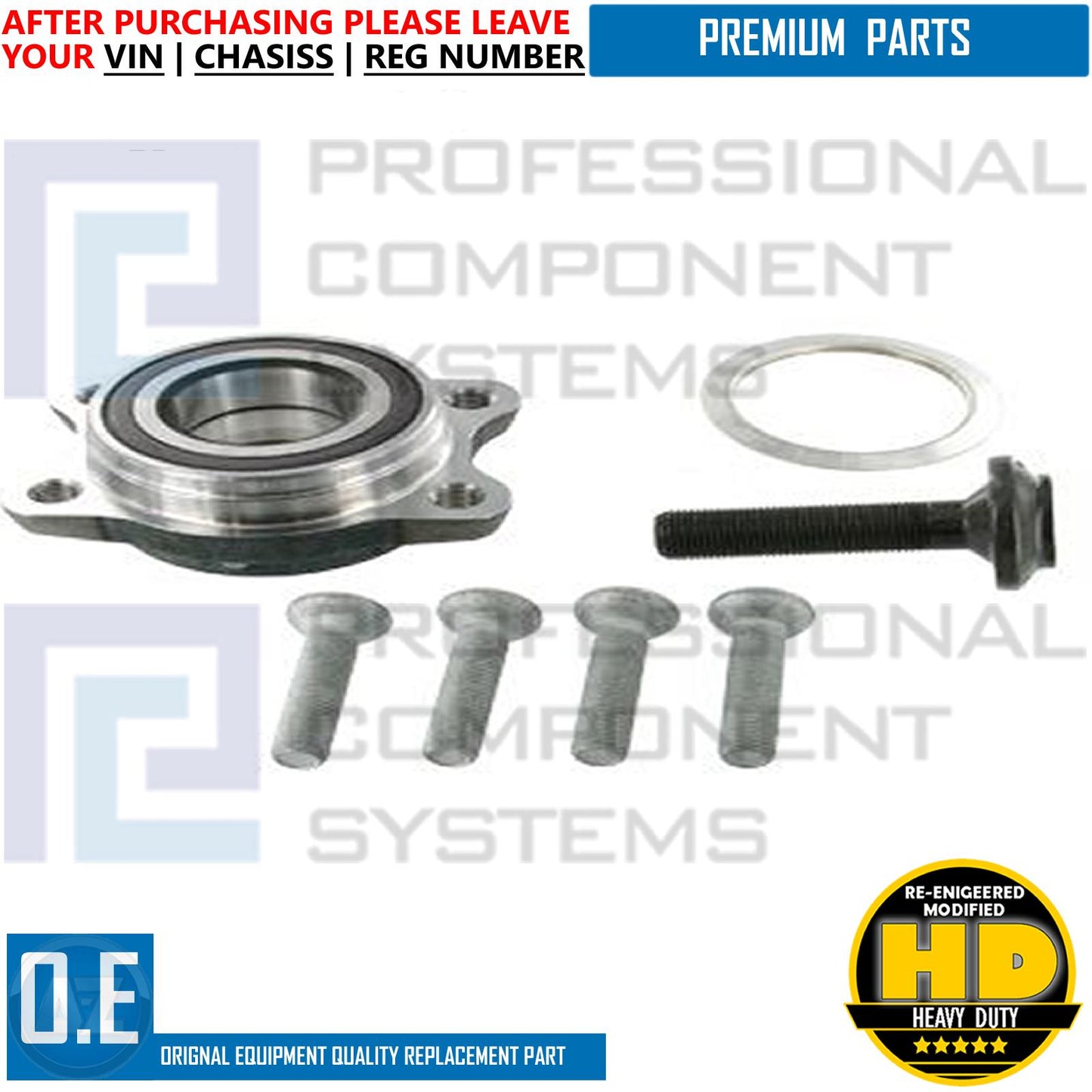 FOR AUDI A6 S6 RS6 4F C6 04-11 FRONT WHEEL BEARING HUB FLANGE KIT BOLTS INLCUDED