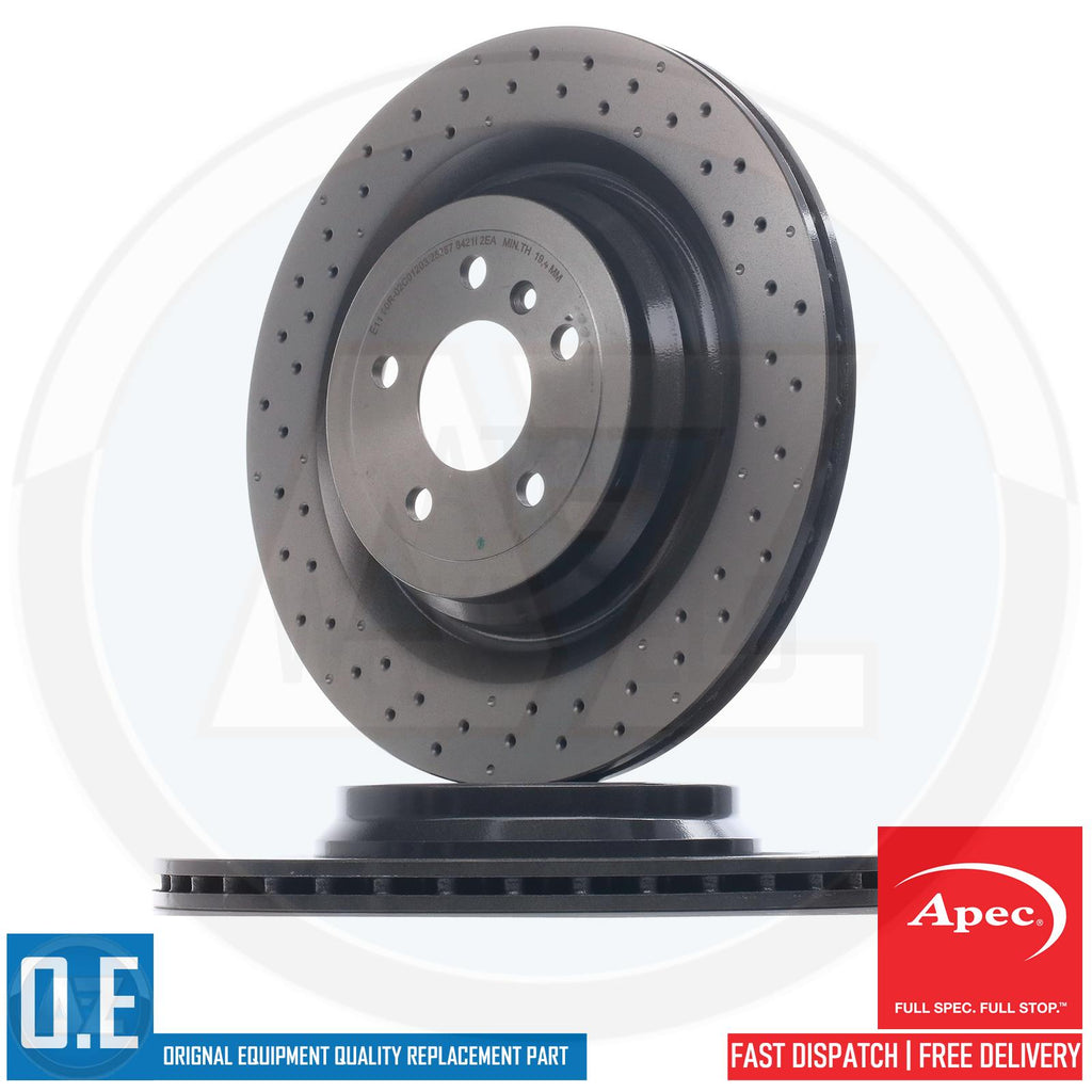 FOR MERCEDES GL500 GLE350d GLE500 GLS350d DRILLED REAR BRAKE DISCS PAIR 345mm