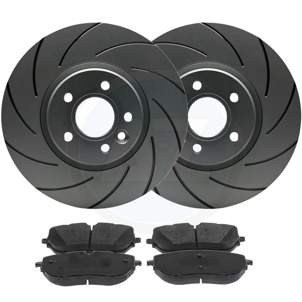 FOR PEUGEOT 508 2.0 BlueHDI 2018- GT LINE FRONT GROOVED BRAKE DISCS PADS 330mm