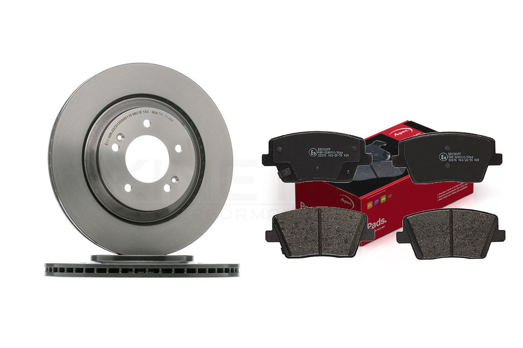 FOR HYUNDAI I30 N KONA N 2.0 N 17- REAR HIGH CARBON BRAKE DISCS APEC PADS 314mm