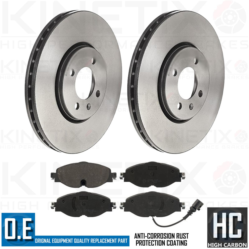FOR VW UP GTi 2017- HIGH CARBON COATED FRONT BRAKE DISCS APEC PADS 288mm
