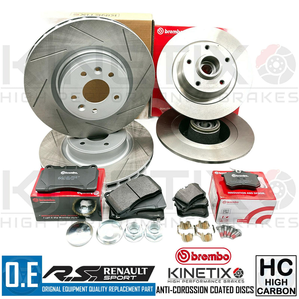 FITS RENAULT MEGANE SPORT MK3 RS 265 RS 275 FRONT REAR BRAKE DISCS BREMBO PADS
