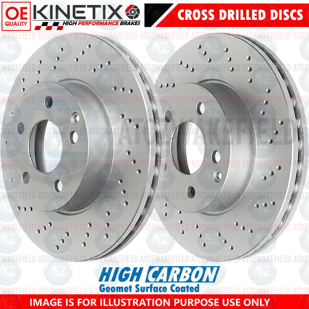 FOR ABARTH PUNTO 1.4 FRONT CROSS DRILLED PERFORMANCE BRAKE DISCS PAIR