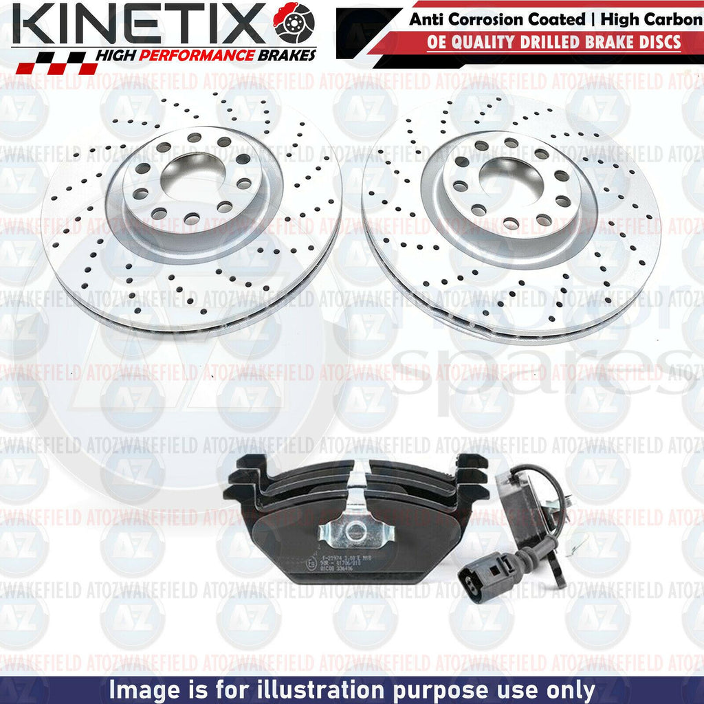 FOR AUDI A3 (8P) 1.9 TDi FRONT CROSS DRILLED PERFORMANCE BRAKE DISCS PADS 280mm