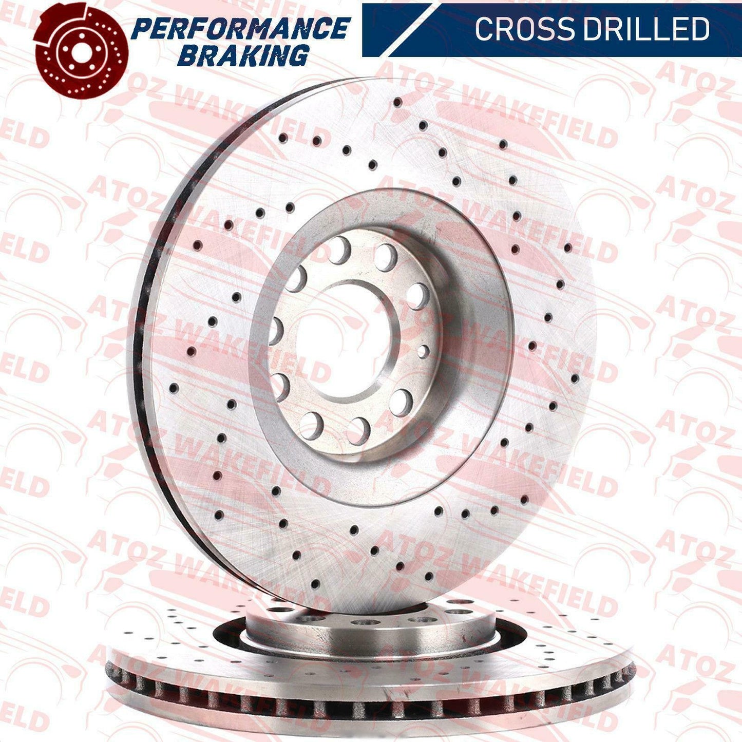 FOR AUDI A4 B7 SPECIAL EDITION FRONT CROSS DRILLED BRAKE DISCS COATED PAIR 320mm
