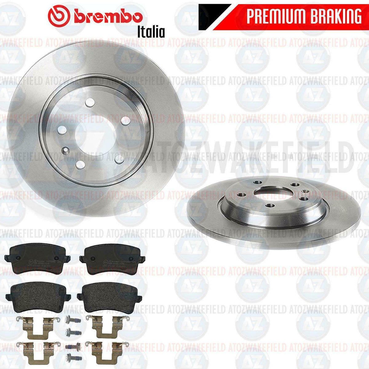 FOR AUDI A4 B8 A5 2008- REAR GENUINE OEM BREMBO BRAKE DISCS AND PADS SET 300mm