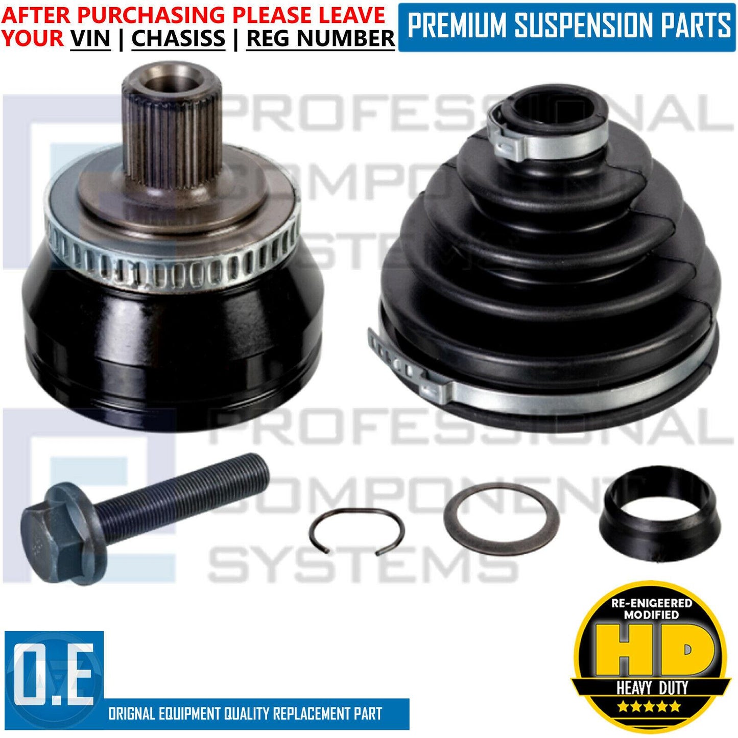 FOR AUDI A6 4.2 RS6 S6 C5 FRONT AXLE RIGHT DRIVESHAFT CV JOINT REPAIR KIT SET