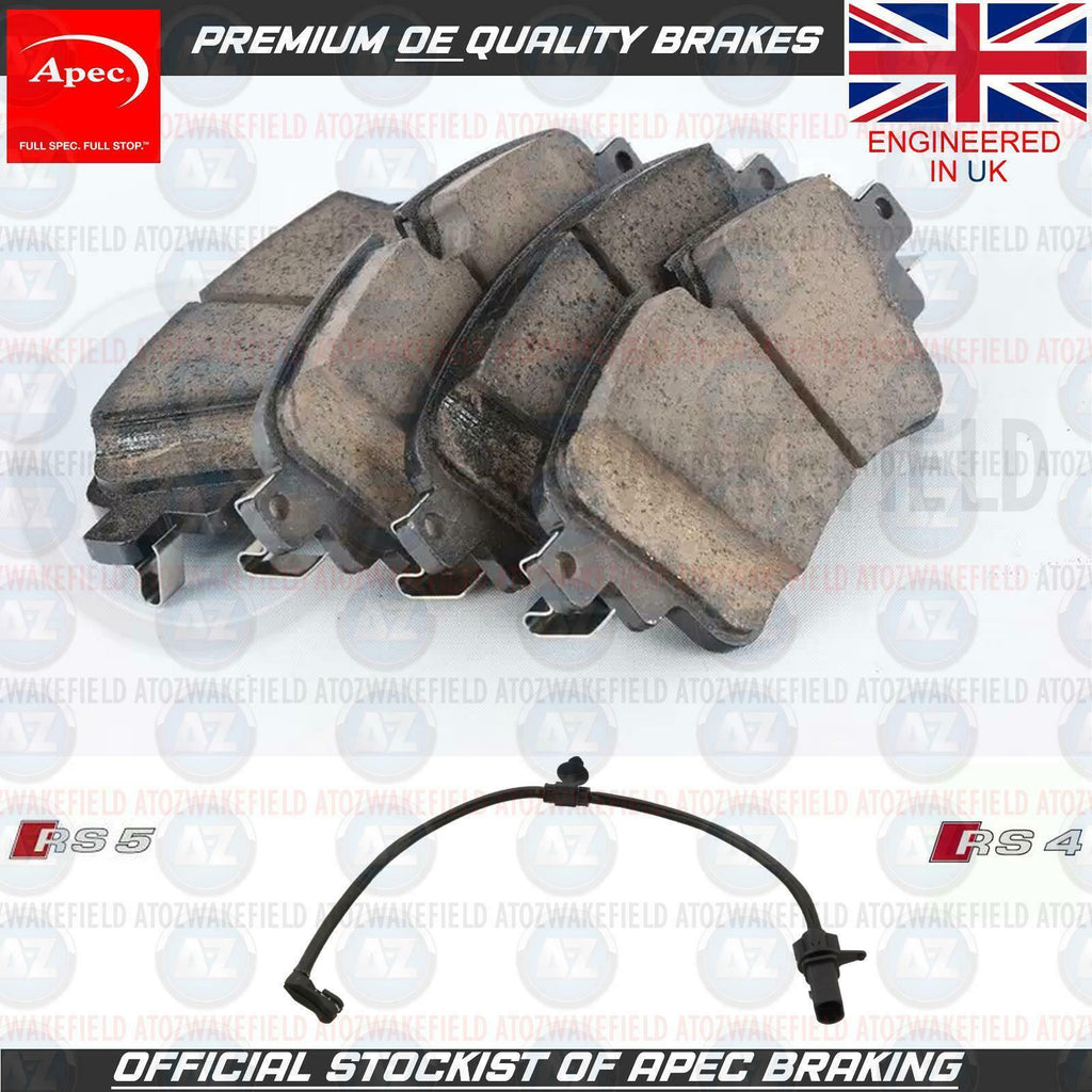 FOR AUDI S4 S5 RS4 RS5 REAR APEC OEM QUALITY BRAKE PADS SET & WEAR SENSOR WIRE