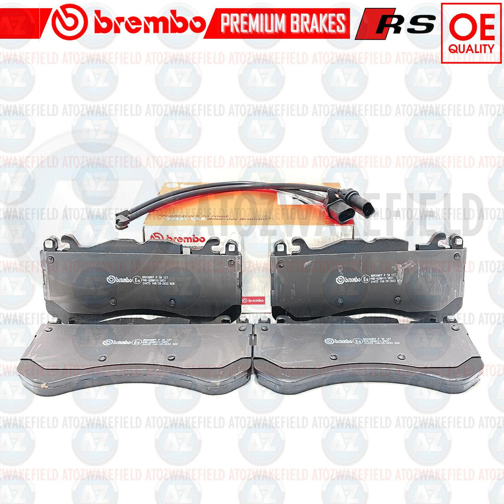 FOR AUDI RS6 RS7 FRONT GENUINE OEM BREMBO BRAKE PADS SET & WEAR SENSOR WIRE