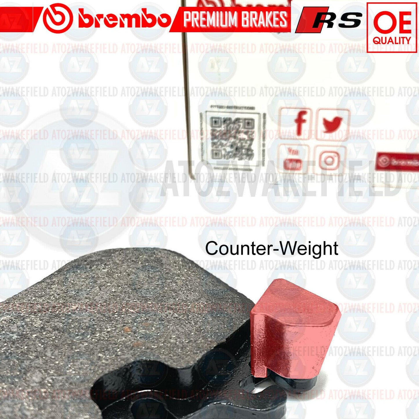 FOR AUDI RS6 RS7 FRONT GENUINE OEM BREMBO BRAKE PADS SET & WEAR SENSOR WIRE