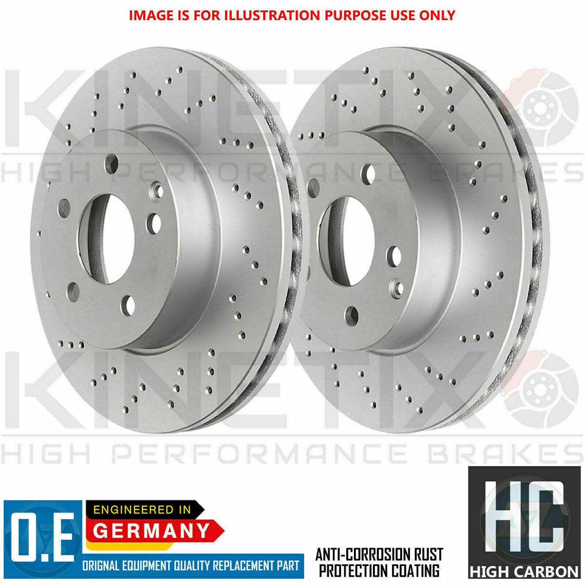 FOR AUDI S6 C6 KINETIX REAR CROSS DRILLED BRAKE DISCS PD PADS SENSOR 330mm