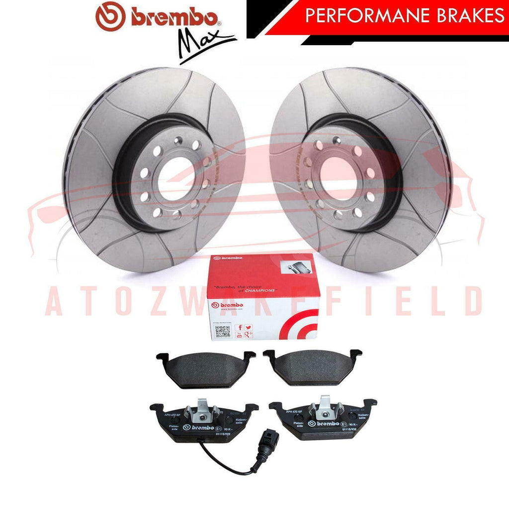 FOR AUDI SEAT SKODA VW FRONT BREMBO BRAKE DISCS PADS 312mm HIGH CARBON COATED